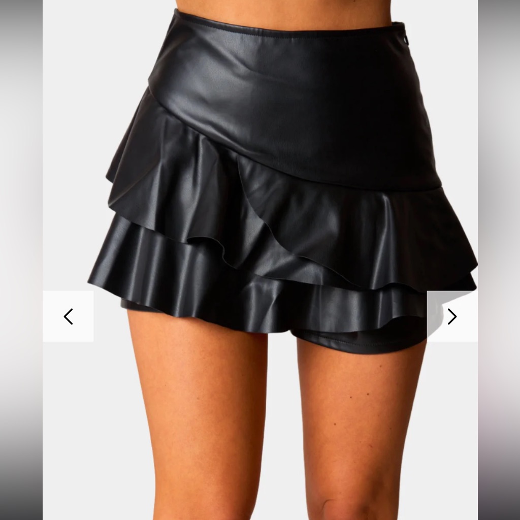 Erin Vegan Leather Outfit Set - Black - Skirt